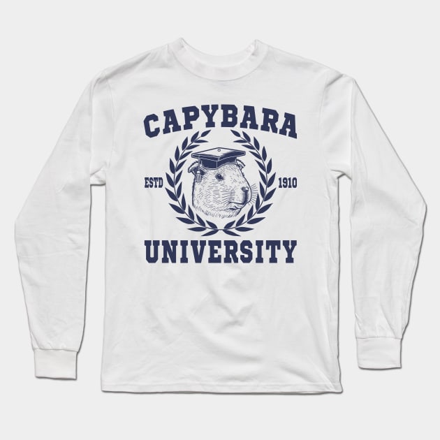 Capybara University Long Sleeve T-Shirt by Daytone